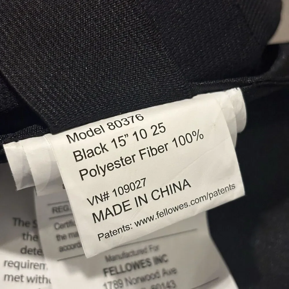 Fellowes Professional Series Back Support 80376 Home & Office Black Microban